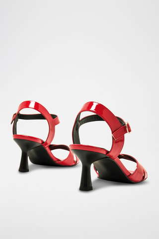 Sandales à talons vernies Yvanna - Rouge
