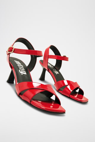 Sandales à talons vernies Yvanna - Rouge