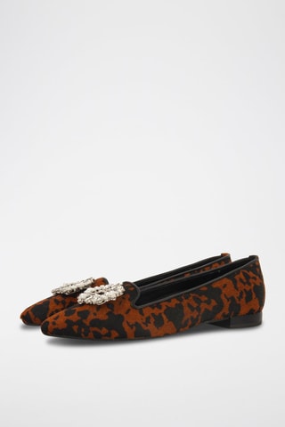 Ballerines en nubuck - Camel et noir- Gioseppo