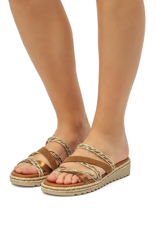 Mules Lorette - Marron et beigee