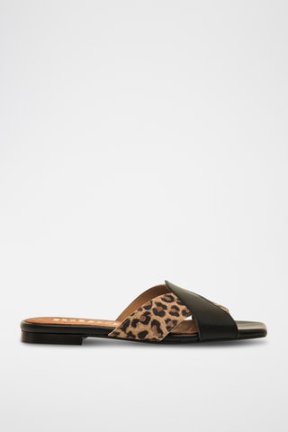 Mules en cuir Necane - Noir et marron
