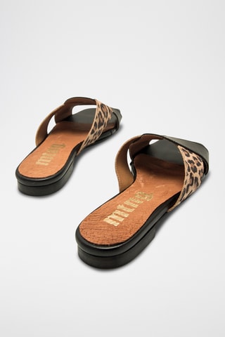 Mules en cuir Necane - Noir et marron