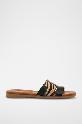 Mules en cuir Alysa - Noir