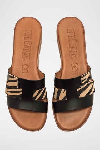 Mules en cuir Alysa - Noir