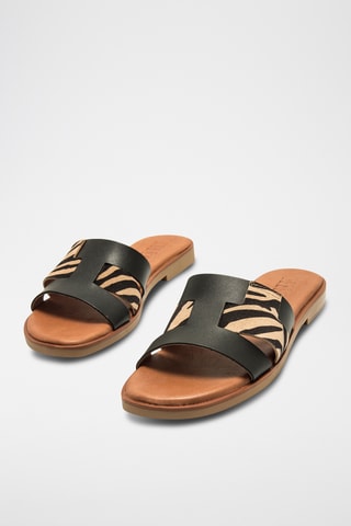 Mules en cuir Alysa - Noir