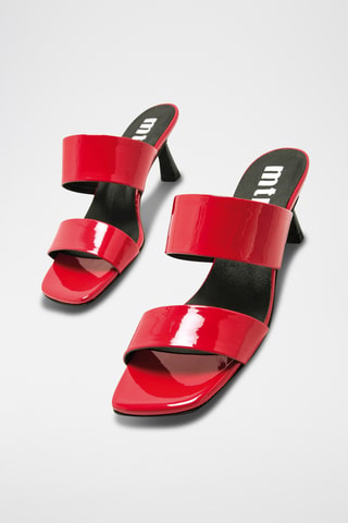 Mules à talons vernies Yvanna - Rouge