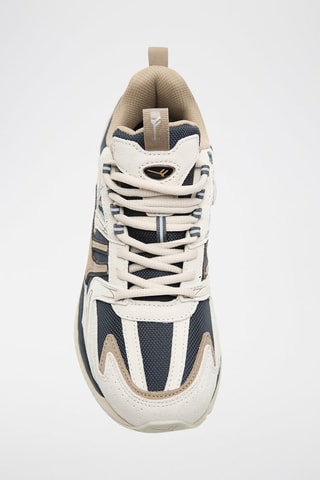 Baskets en cuir - Ecru et gris