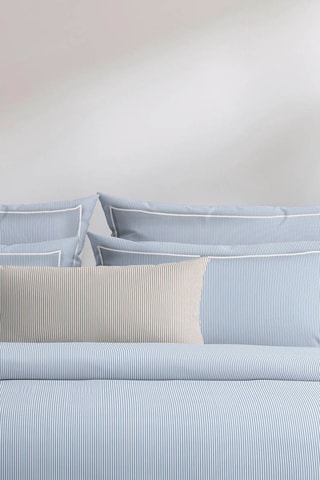 Funda de almohada de percal de algodón 80 hilos/cm² Lyon - Celeste