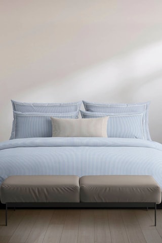 Funda de almohada de percal de algodón 80 hilos/cm² Lyon - Celeste