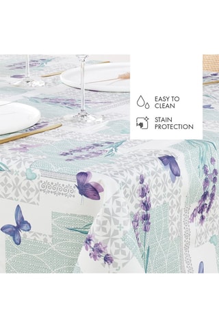 Mantel rectangular - Blanco y verde