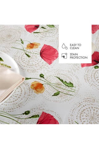 Mantel rectangular - Blanco roto y rosa