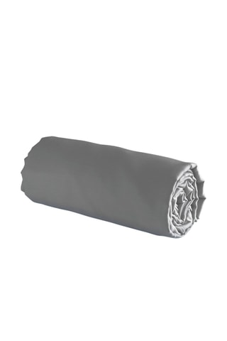 Sábana bajera de satén de algodón 120 hilos/cm² Liso - Gris claro