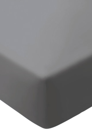 Sábana bajera de satén de algodón 120 hilos/cm² Liso - Gris claro