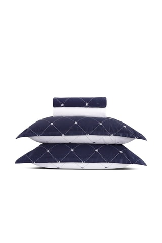 Juego de cama de satén de algodón 80 hilos/cm² Canards Evy - Azul