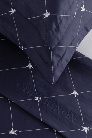 Juego de cama de satén de algodón 80 hilos/cm² Canards Evy - Azul
