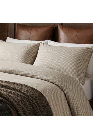2 fundas de almohada de satén de algodón Elégance brisée - 80 hilos/cm² - Topo