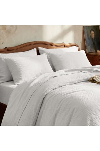 2 fundas de almohada de gasa de algodón Uni - 85 hilos/cm² - Blanco