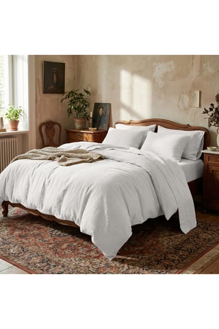 2 fundas de almohada de gasa de algodón Uni - 85 hilos/cm² - Blanco