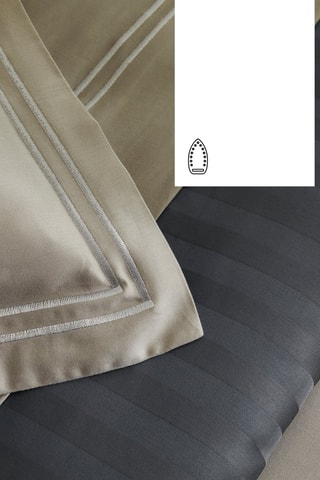 2 fundas de almohada de satén de algodón 80 hilos/cm² Bastia - Topo