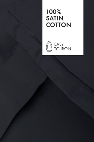 2 fundas de almohada de satén de algodón 80 hilos/cm² Uni 1 baratta - Azul oscuro