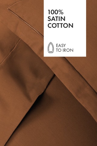 2 fundas de almohada de satén de algodón 80 hilos/cm² Uni 1 baratta - Marrón