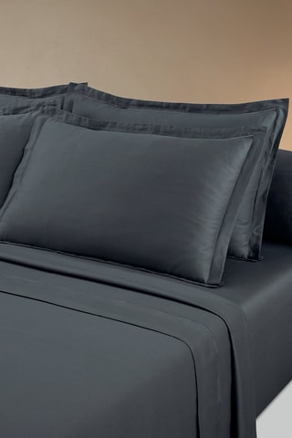 2 fundas de almohada de satén de algodón 80 hilos/cm² Uni 1 baratta - Gris oscuro