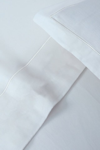 2 fundas de almohada de satén de algodón 80 hilos/cm² Uni 1 baratta - Blanco