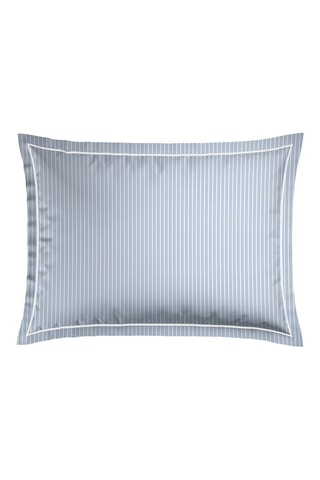 2 fundas de almohada de percal de algodón 80 hilos/cm² Lyon - Azul cobalto y blanco