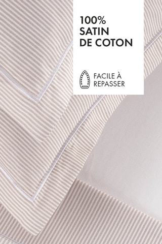 2 fundas de almohada de percal de algodón 80 hilos/cm² Lyon - Topo