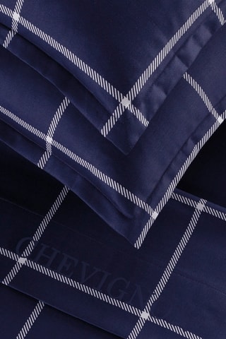 2 fundas de almohada de satén de algodón 80 hilos/cm² Arthur - Azul oscuro