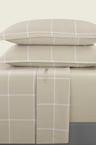 2 fundas de almohada de satén de algodón 80 hilos/cm² Arthur - Topo