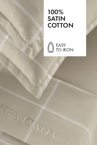 2 fundas de almohada de satén de algodón 80 hilos/cm² Arthur - Topo