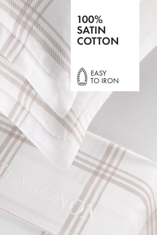 2 fundas de almohada de satén de algodón 80 hilos/cm² Aaron - Topo