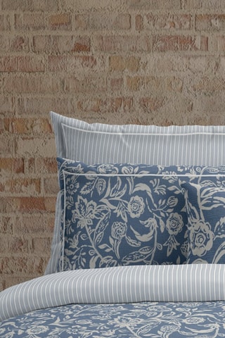 2 fundas de almohada de satén de algodón 80 hilos/cm² Jardin - Celeste