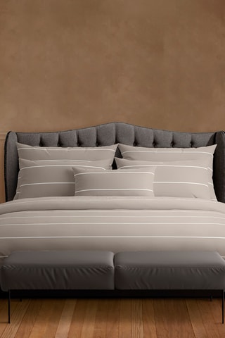 2 fundas de almohada de satén de algodón 80 hilos/cm² Charles - Topo