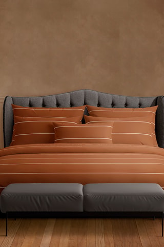 2 fundas de almohada de satén de algodón 80 hilos/cm² Charles - Castaño