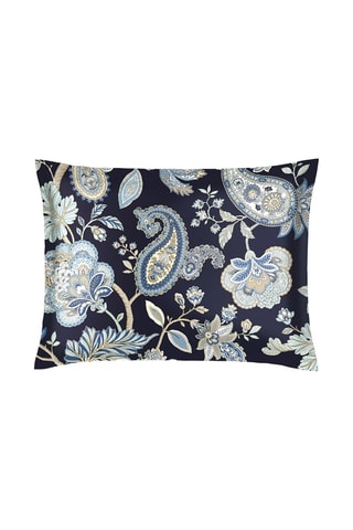2 fundas de almohada de satén de algodón 80 hilos/cm² Nuit indienne - Azul oscuro