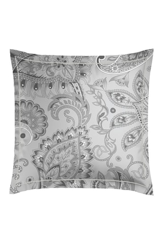 2 fundas de almohada de satén de algodón 80 hilos/cm² Paisley - Negro y blanco