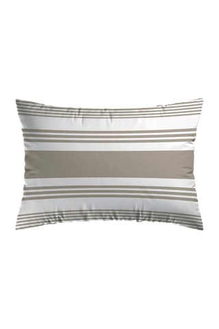 2 fundas de almohada de satén de algodón 80 hilos/cm² Sylvestre - Topo y blanco