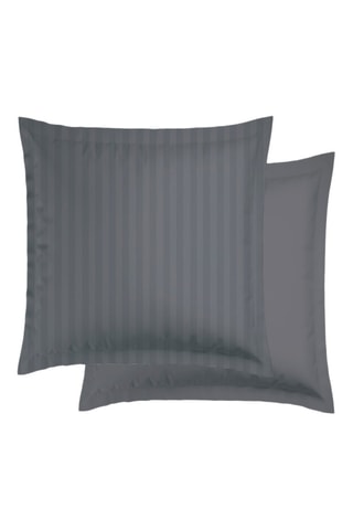 2 fundas de almohada de satén de algodón 78 hilos/cm² - Gris