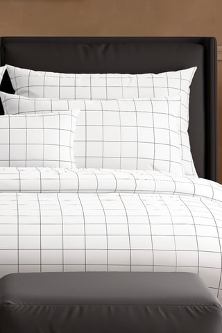 2 fundas de almohada de satén de algodón 120 hilos/cm² - Blanco