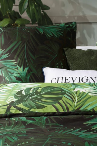 2 fundas de almohada de satén de algodón 78 hilos/cm² Jungle - Verde