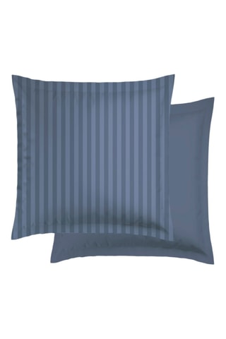 2 fundas de almohada de satén de algodón 78 hilos/cm² - Azul