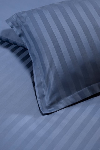 2 fundas de almohada de satén de algodón 78 hilos/cm² - Azul