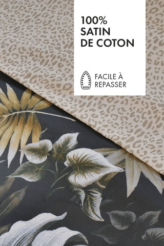 2 fundas de almohada de satén de algodón 80 hilos/cm² Esprit jungle - Caqui