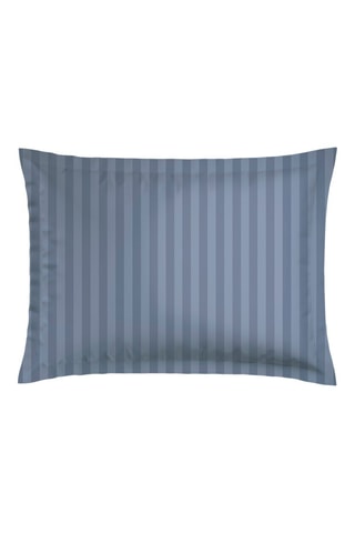 2 fundas de almohada de satén de algodón 120 hilos/cm² Jacquard - Azul