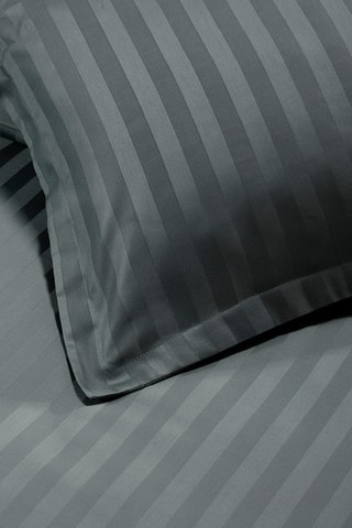 2 fundas de almohada de satén de algodón 120 hilos/cm² Jacquard - Gris