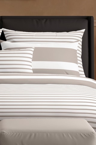2 fundas de almohada de satén de algodón 80 hilos/cm² Horizon - Topo
