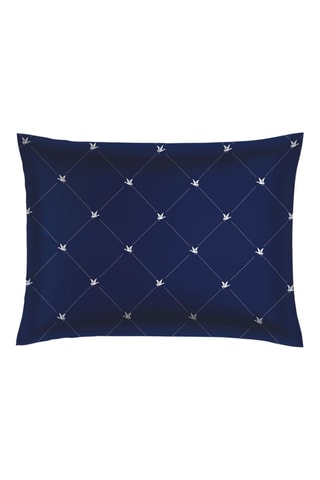 2 fundas de almohada de satén de algodón 80 hilos/cm² Canards Evy - Azul