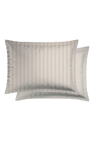 2 fundas de almohada de satén de algodón 80 hilos/cm²  - Topo